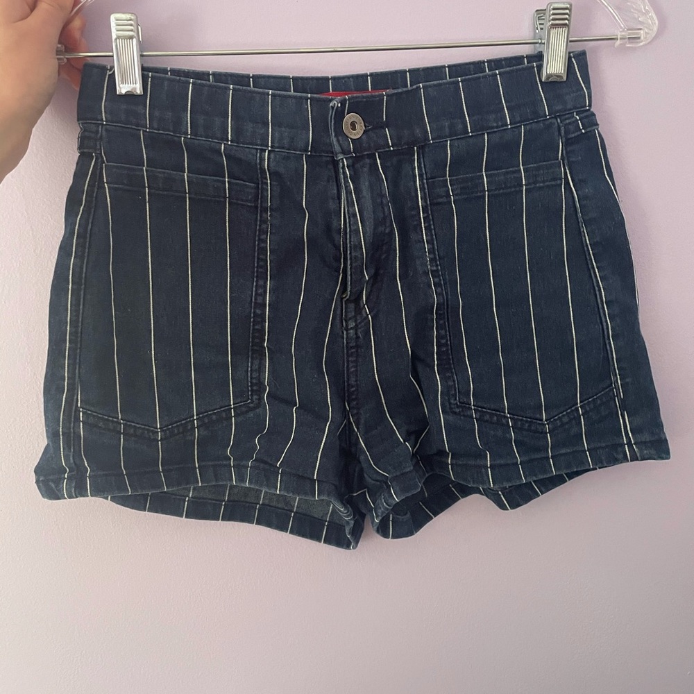 High-rise denim shorts